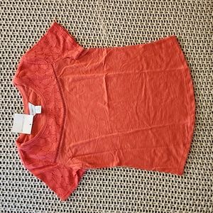 Liz Claiborne SS Lace Yoke Tee
